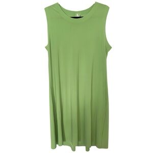 Norma Kamali Large Green A-Line Spring/Summer Stretch Knit Sleeveless Dress